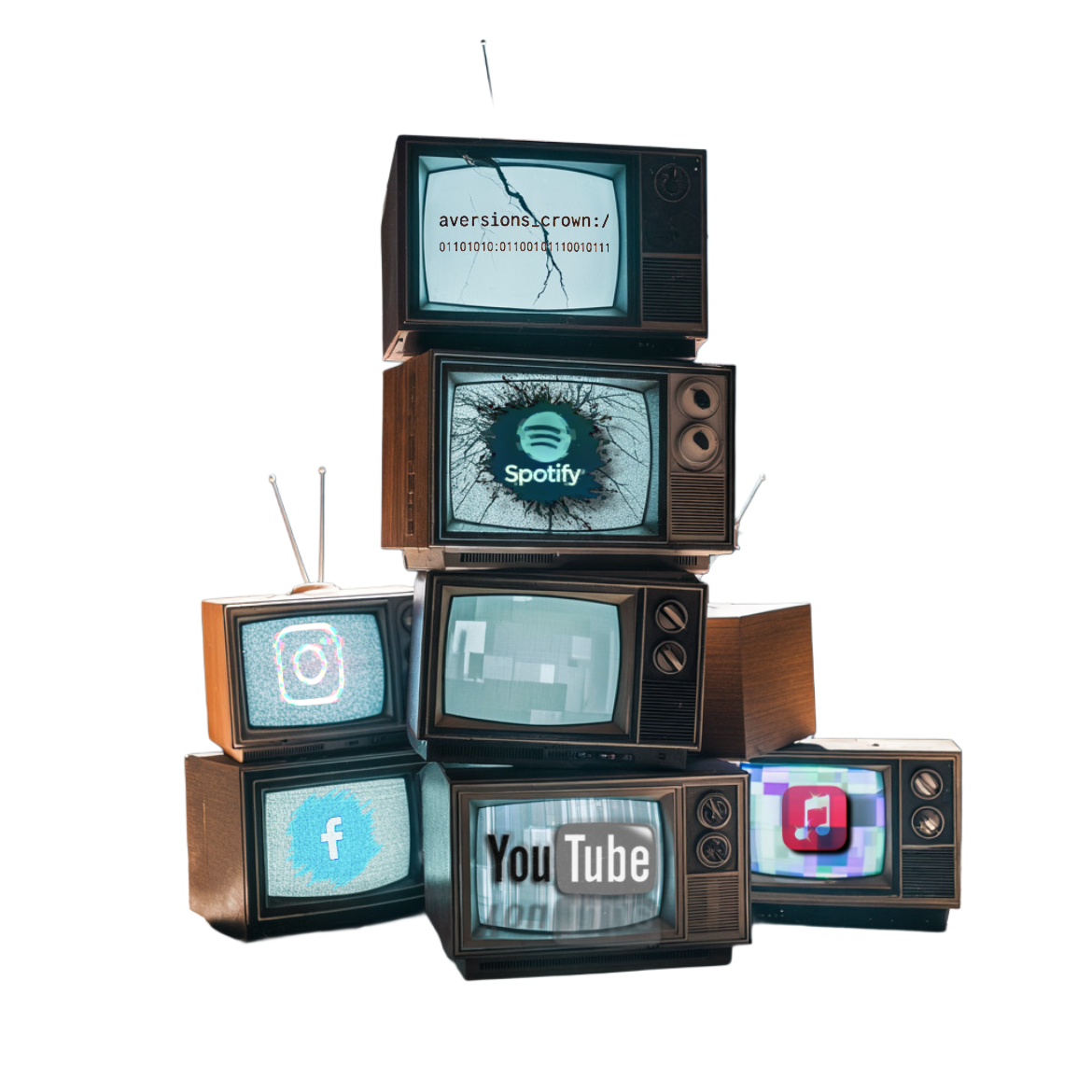 TV stack with platform logos